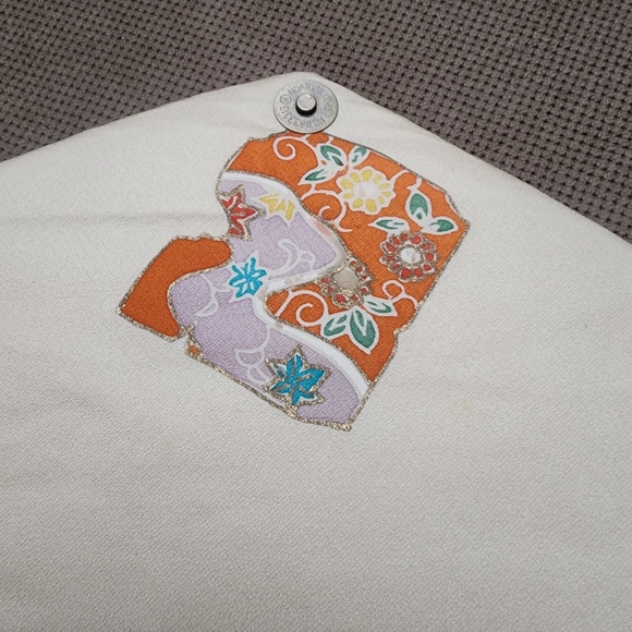 Vintage Kimono fabric asymmetrical rope tie strap crossbody - Picture 10 of 11